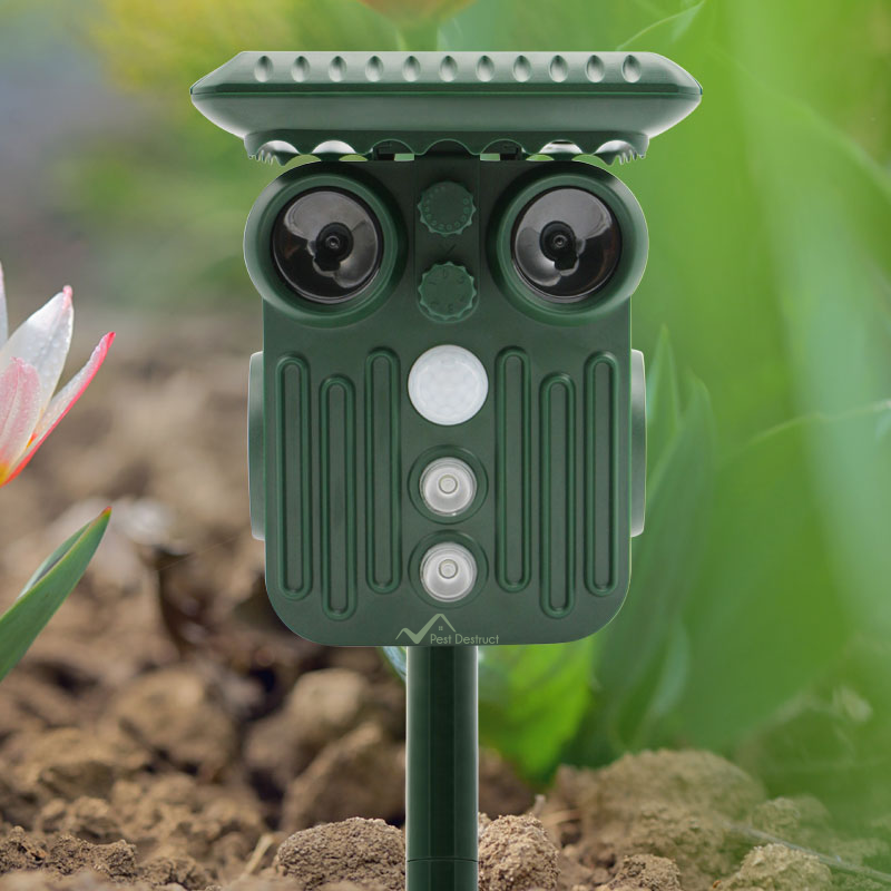 Ultrasonic Solar Animal Repeller - 5 Adjustable Modes - Get Rid of Deer, Squirrels, and Raccoons in 48 Hours