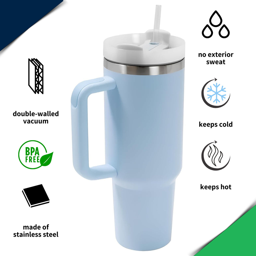 Stainless Steel Tumbler with Straw
