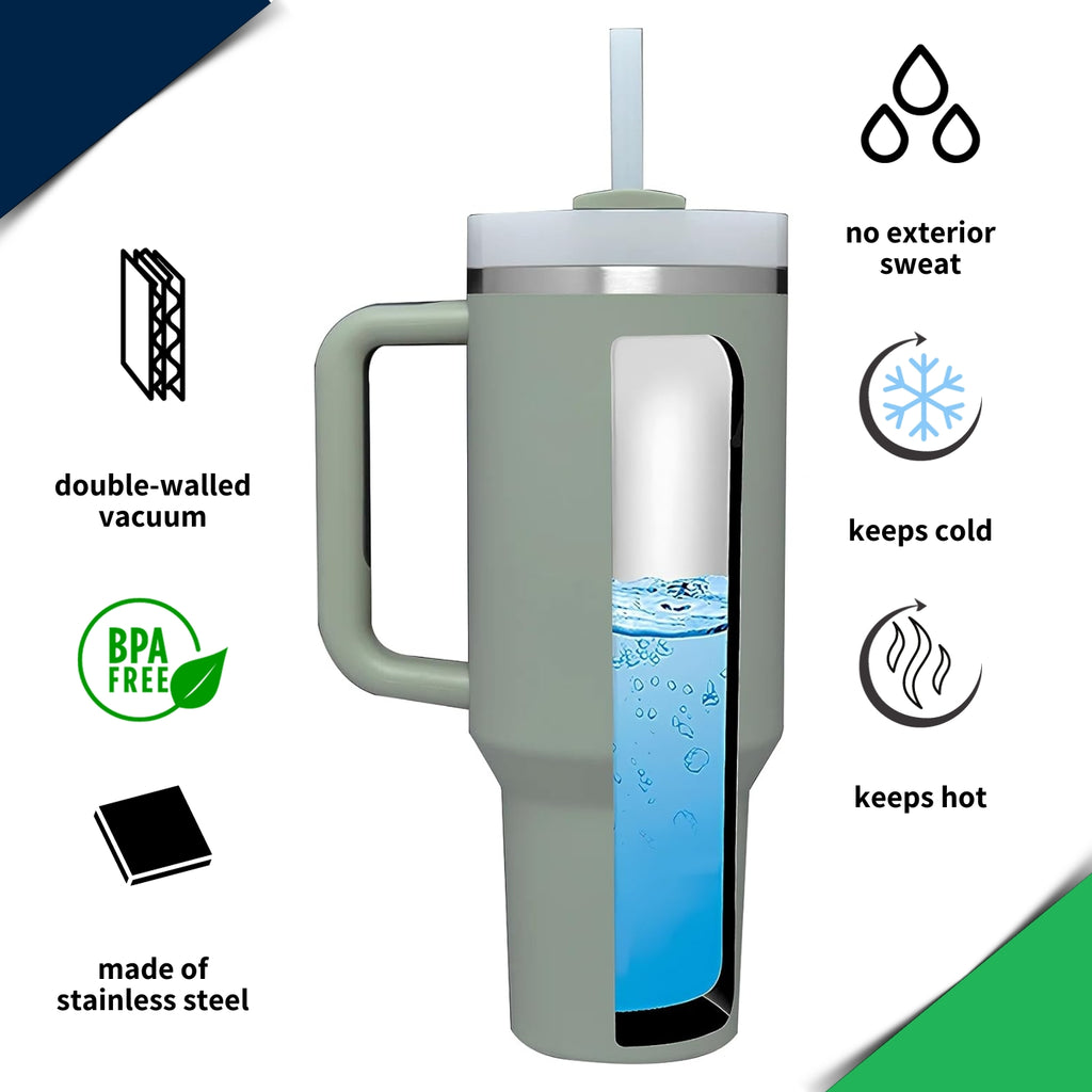 Stainless Steel Tumbler with Straw