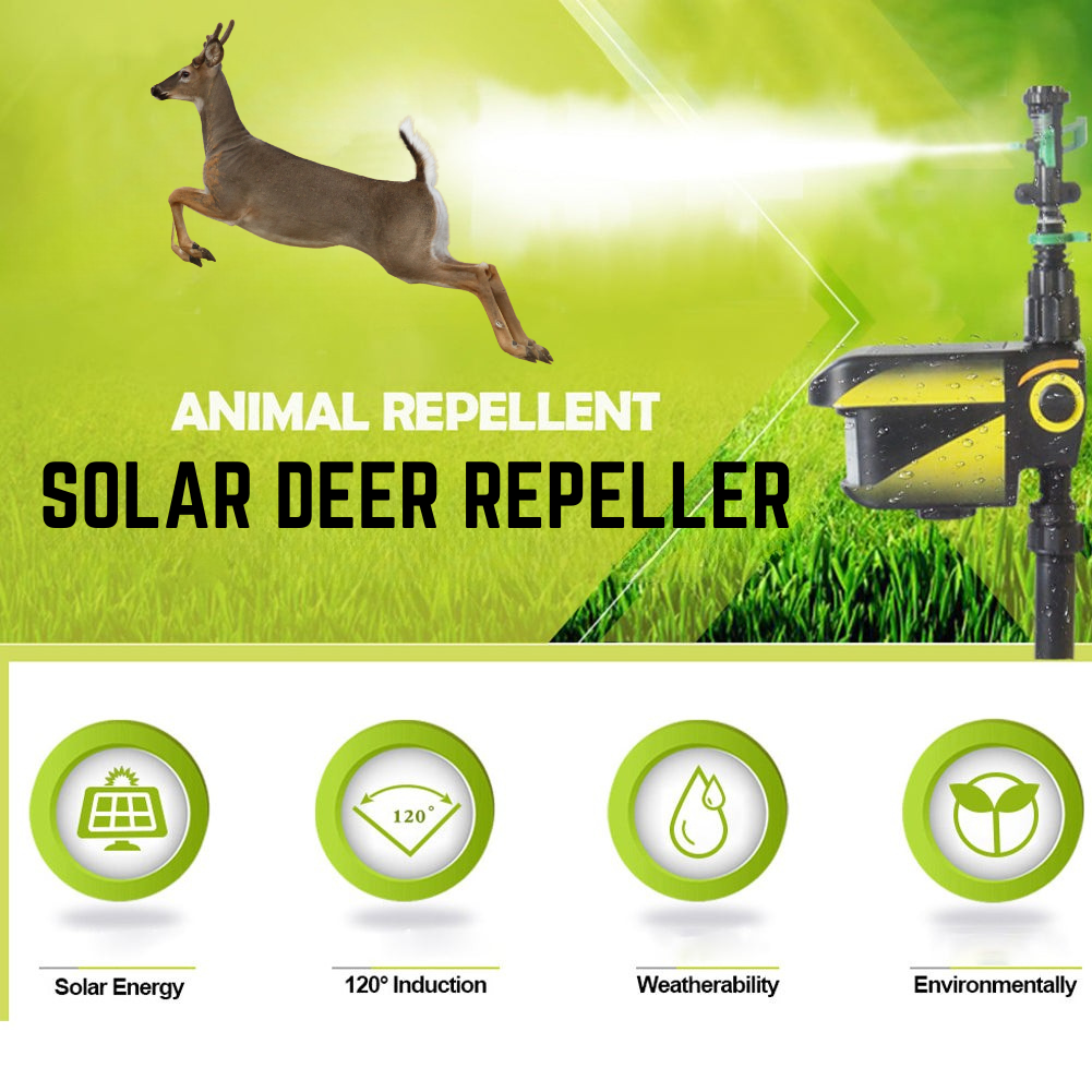 Solar Powered Motion Activated Deer Sprinkler - Get Rid Of Deer