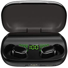 Wireless IPX5 Waterproof Earbuds with Charging Case  - Black
