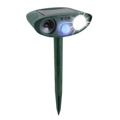 Solar Powered Ultrasonic Outdoor Animal Repeller - Get Rid of Deer, Raccoons, Woodpeckers, Squirrels, and Other Unwanted Guests