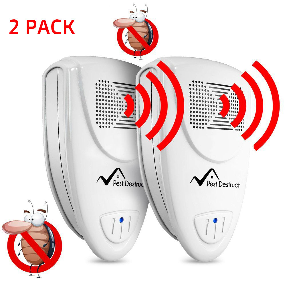 Ultrasonic Cockroach Repellent - PACK of 2 - Get Rid Of Roaches In 48 Hours Or It's FREE