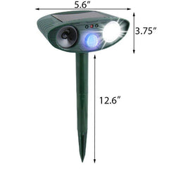Solar Animal Repeller Ultrasonic Outdoor Animal Repellent - Get Rid of Deer, Raccoons, Woodpeckers, Squirrels, and Other Unwanted Guests