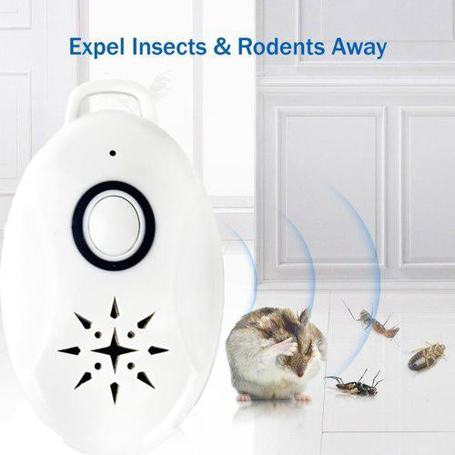 Portable Ultrasonic Battery Operated Mice Repeller PACK OF 2 - Protect Your Home From Mice