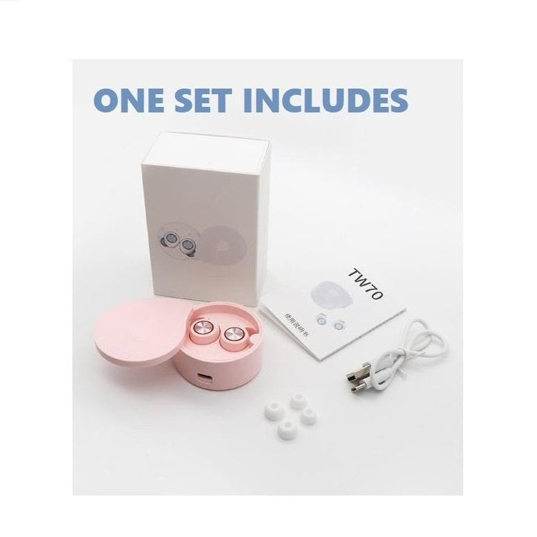 Wireless Earbuds with Wireless Charging Case IPX4 Waterproof - Pink