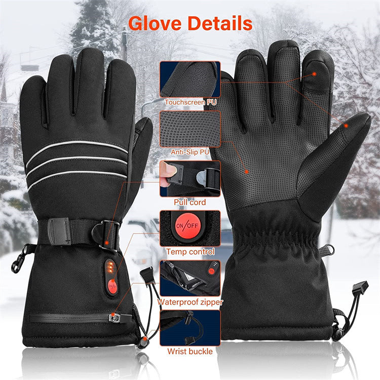 Super Therma Heated Gloves for Men Women, Touchscreen Waterproof Rechargeable