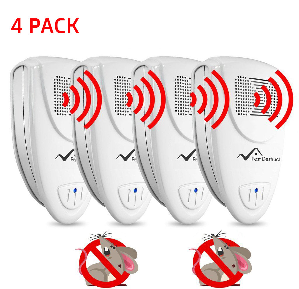 Ultrasonic Mice Repellent - PACK OF 4 - Get Rid Of Mice In 48 Hours Or It's FREE