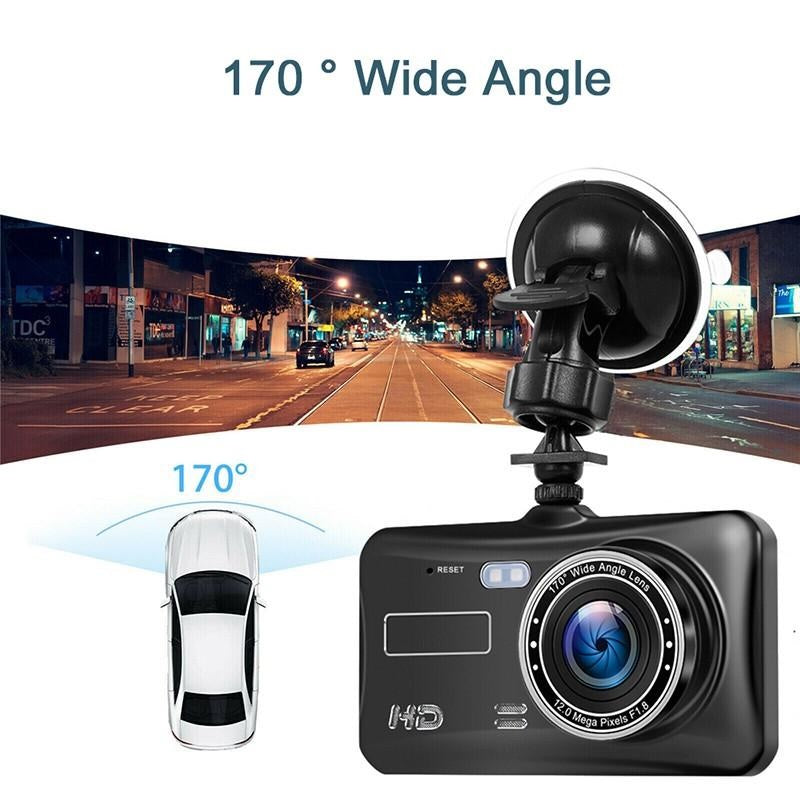 Dual Dash Cam 1920x1080P FHD Front and Rear - 4''