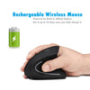 Image of 2.4G Wireless Vertical Rechargeable Mouse - Black Right Hand