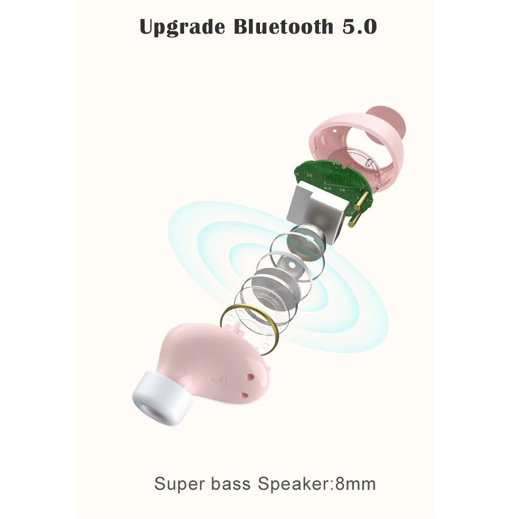 Wireless Earbuds with Wireless Charging Case IPX4 Waterproof - Pink