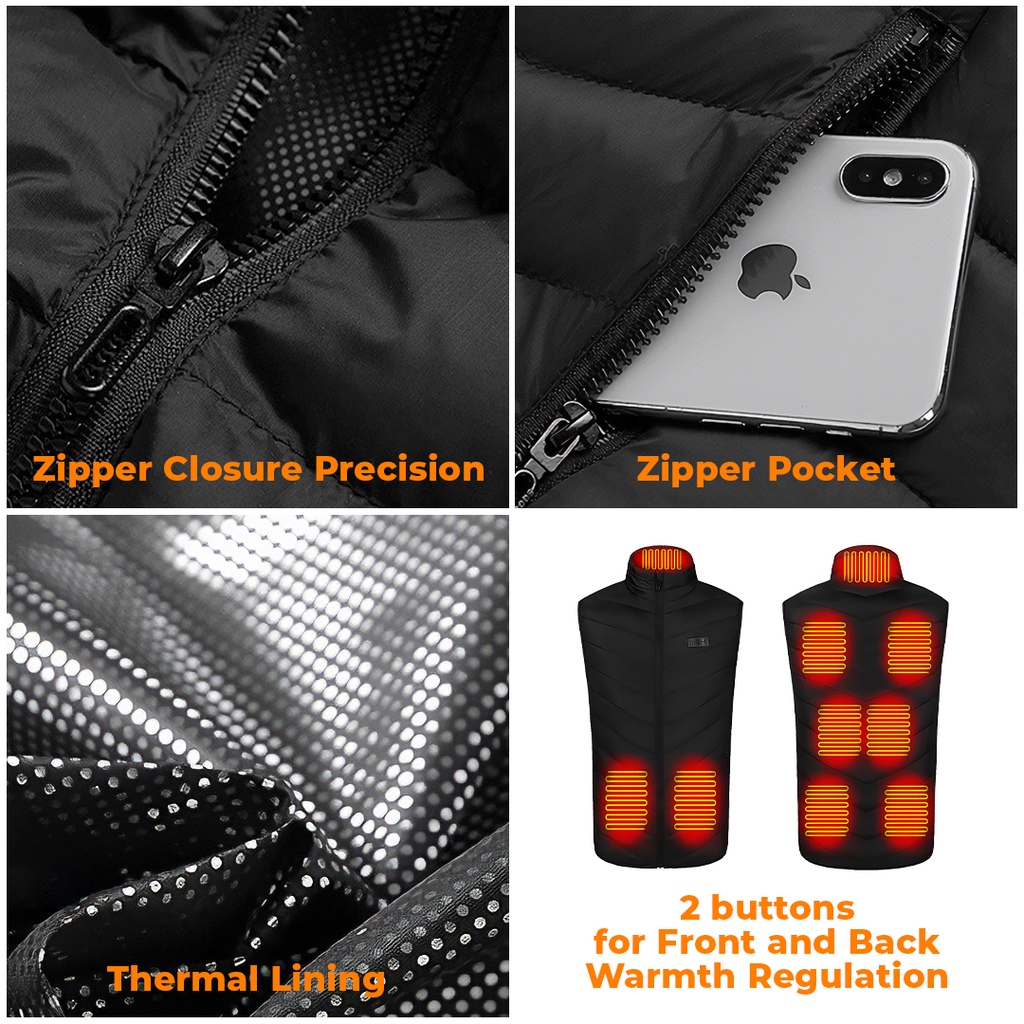 Super Therma Heated Vest for Women and Men with Battery Pack 5V Lightweight (Unisex)