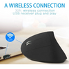 Image of 2.4G Wireless Vertical Optical Mouse - Black Left Hand