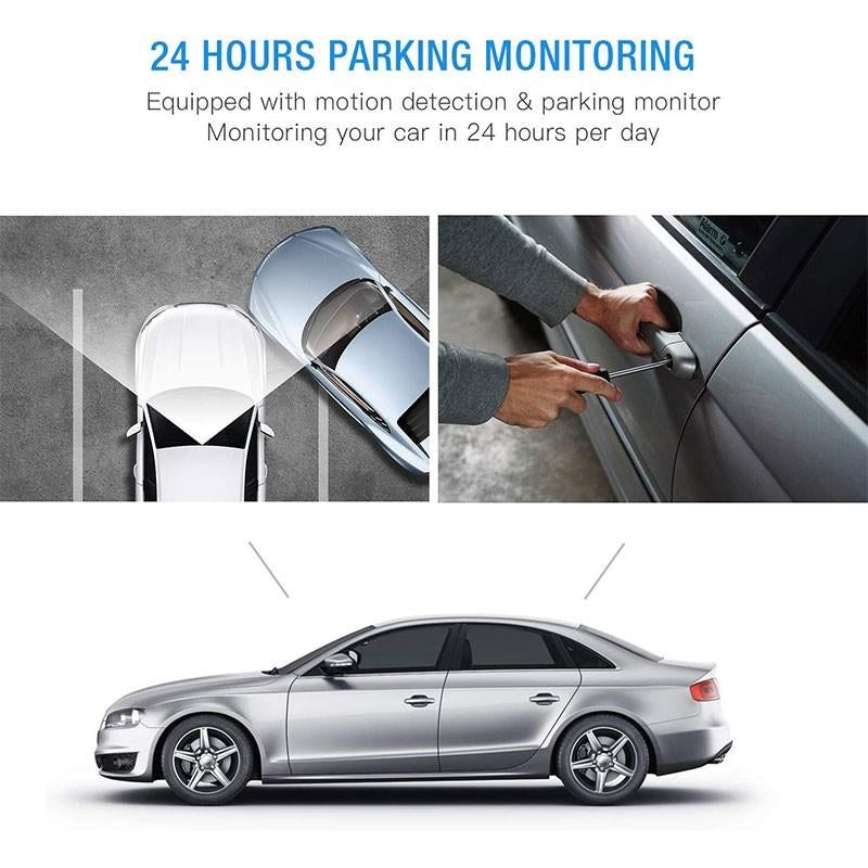 Dual Dash Cam 1920x1080P FHD Front and Rear - 4''
