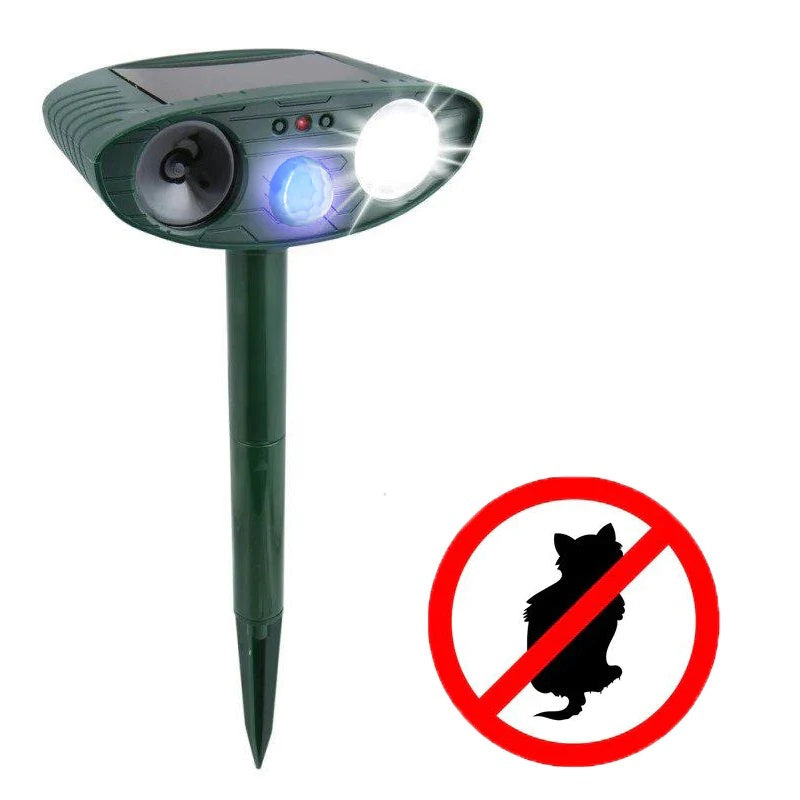 Cat Outdoor Solar Ultrasonic Repeller - Get Rid of Cats in 48 Hours or It's FREE