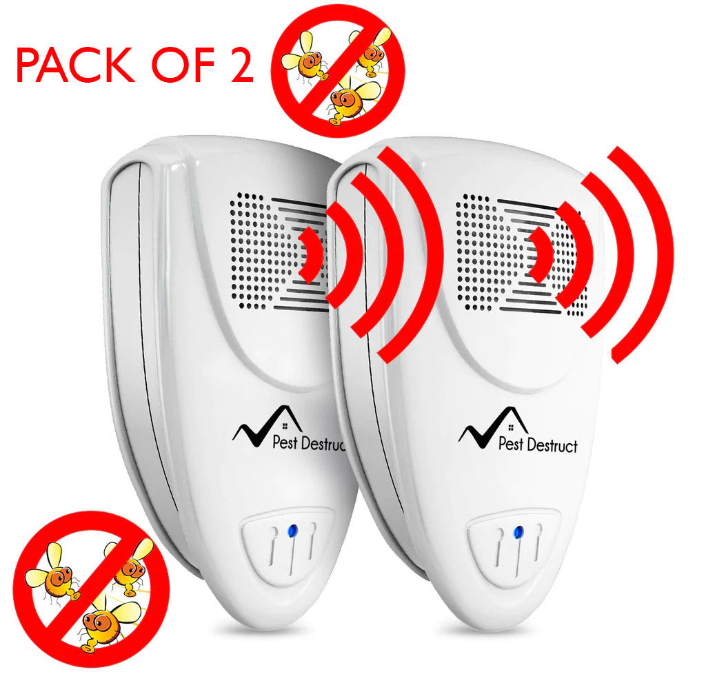 Ultrasonic Fruit Flies Repellent PACK of 2 - Get Rid Of Fruit Flies In 48 Hours Or It's FREE