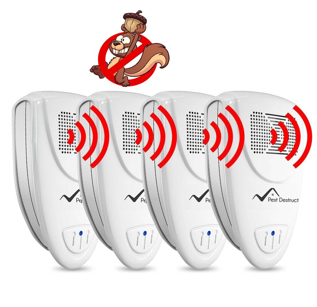 Ultrasonic Squirrel Repellent - PACK of 4