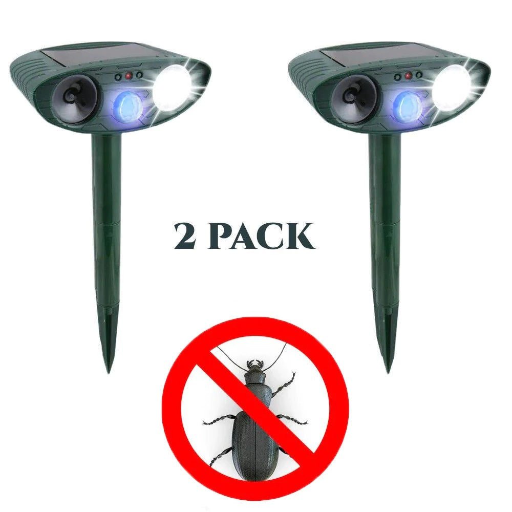 Beetle Outdoor Solar Ultrasonic Repeller PACK OF 2 - Get Rid of Beetles in 48 Hours or It's FREE