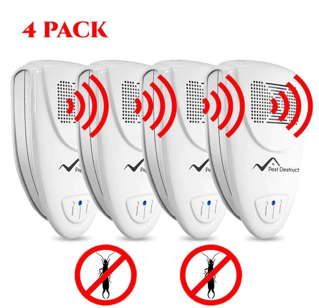 Ultrasonic Earwig Repellent PACK Of 4 - Get Rid Of Earwigs In 48 Hours Or It's FREE
