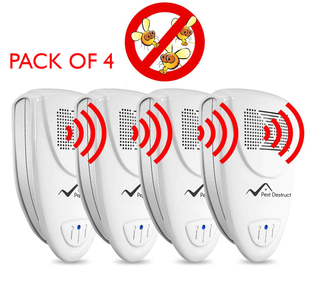 Ultrasonic Fruit Flies Repellent PACK of 4 - Get Rid Of Fruit Flies In 48 Hours Or It's FREE