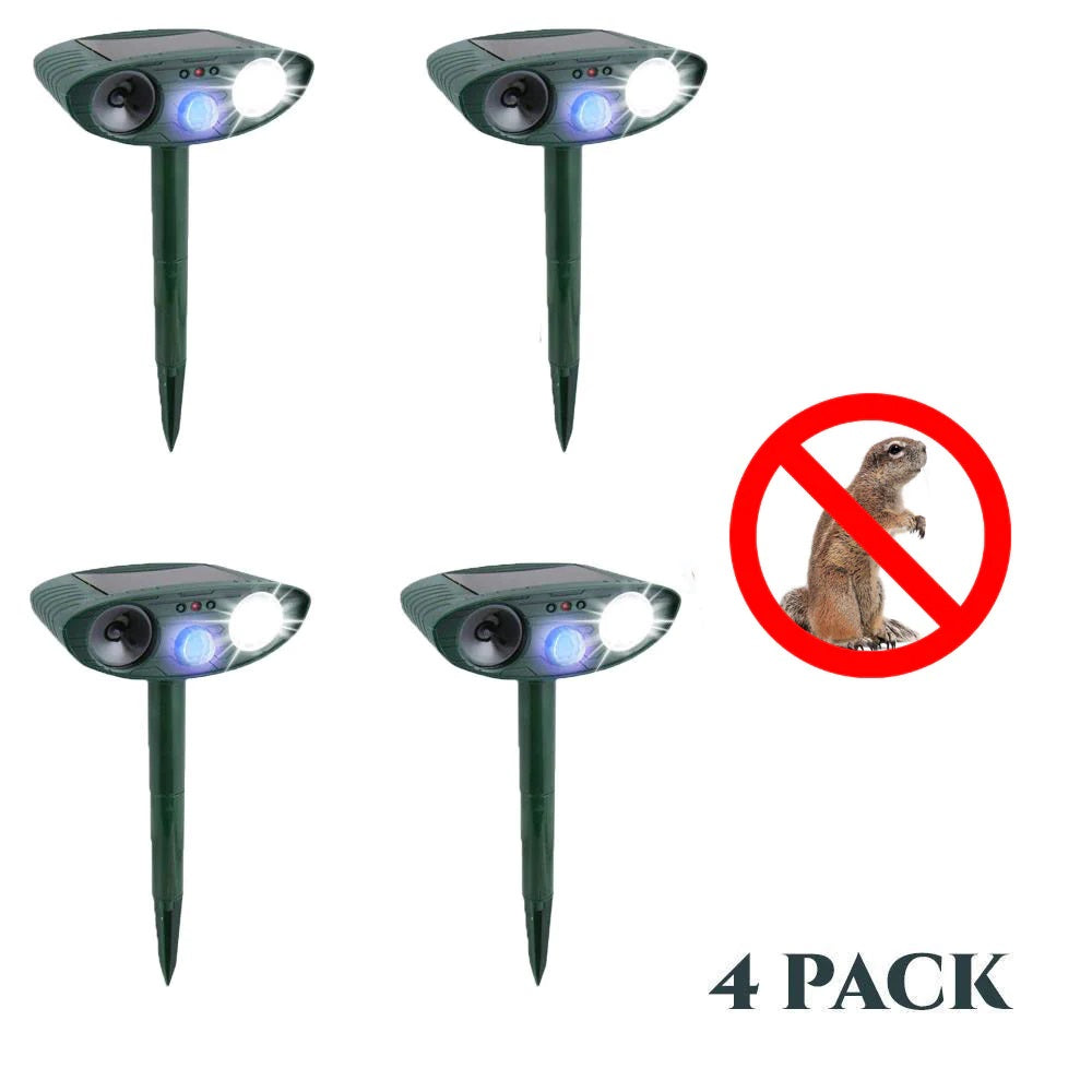 Gopher Outdoor Solar Ultrasonic Repeller PACK of 4