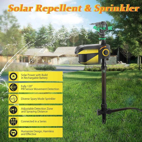 Solar Powered Motion Activated Deer Sprinkler - Get Rid Of Deer