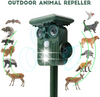 Image of Ultrasonic Solar Animal Repeller Pack of 2 - 5 Adjustable Modes - Get Rid of Deer, Squirrels, and Raccoons in 48 Hours