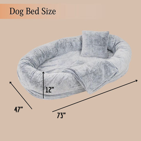 Human Dog Bed Soft Faux Fur