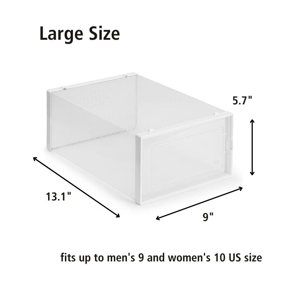 Clear Plastic Stackable Shoe Boxes Storage Containers