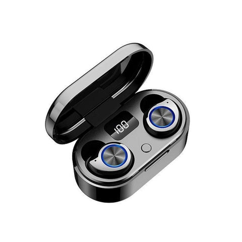 Wireless Earbuds with Wireless Charging Case IPX4 Waterproof - Black