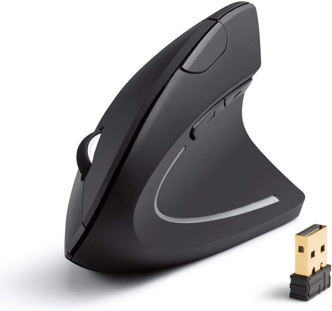 2.4G Wireless Vertical Optical Mouse - Black Right Hand