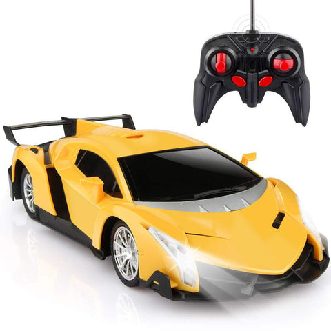 Remote Control Car, Yellow Sport Racing Car - Double Batteries