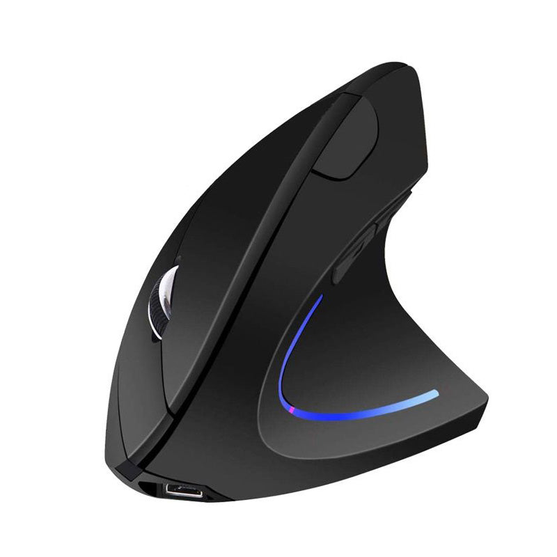 2.4G Wireless Vertical Rechargeable Mouse - Black Right Hand