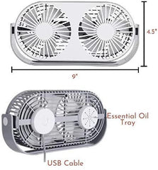 Double Desk Fan - Portable Aromatherapy
