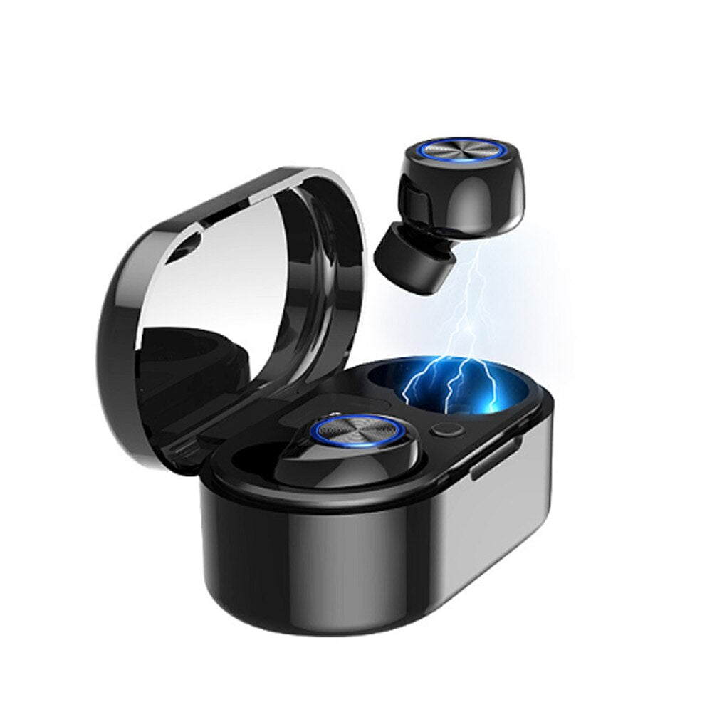 Wireless Earbuds with Wireless Charging Case IPX4 Waterproof - Black