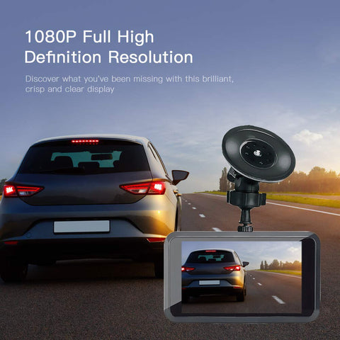Dual Dash Cam 1920x1080P FHD Front and Rear - 3''