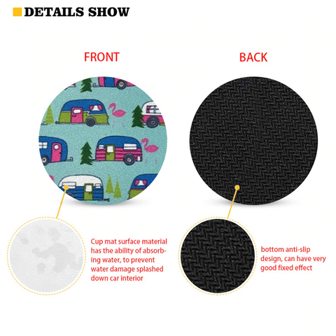 Car Coaster for Drinks - Absorbent - 2.75 Inches