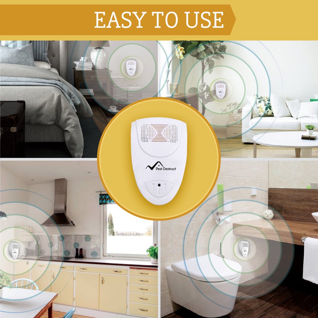 Ultrasonic Moth Repellent PACK of 4 - Get Rid Of Pantry Moths In 48 Hours Or It's FREE