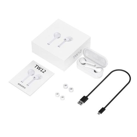 Wireless Earbuds with Wireless Charging Case IPX4 Waterproof - White