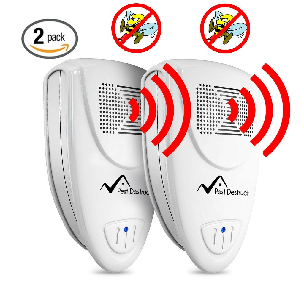 Ultrasonic Bee Repeller PACK of 2 - Get Rid Of Bees In 48 Hours Or It's FREE