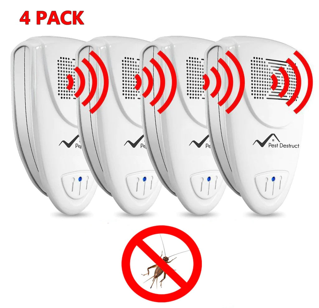 Ultrasonic Cricket Repellent PACK OF 4 - Get Rid Of Crickets In 48 Hours Or It's FREE