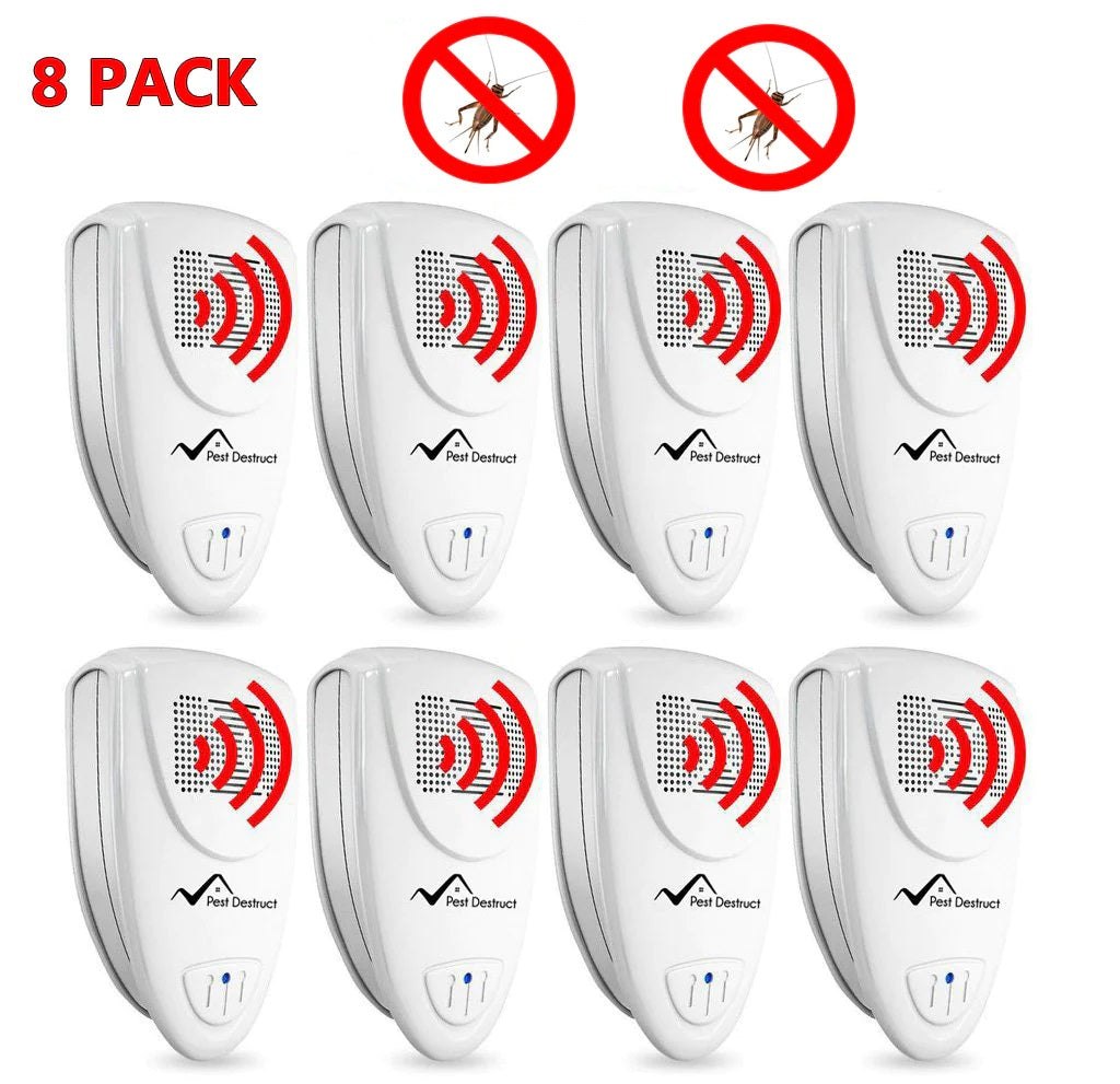 Ultrasonic Cricket Repellent PACK OF 8 - Get Rid Of Crickets In 48 Hours Or It's FREE