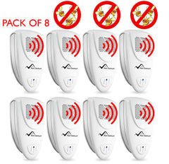 Ultrasonic Fruit Flies Repellent PACK of 8 - Get Rid Of Fruit Flies In 48 Hours Or It's FREE