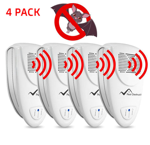 Ultrasonic Bat Repellent - PACK of 4 - Get Rid Of Bats In 48 Hours Or It's FREE