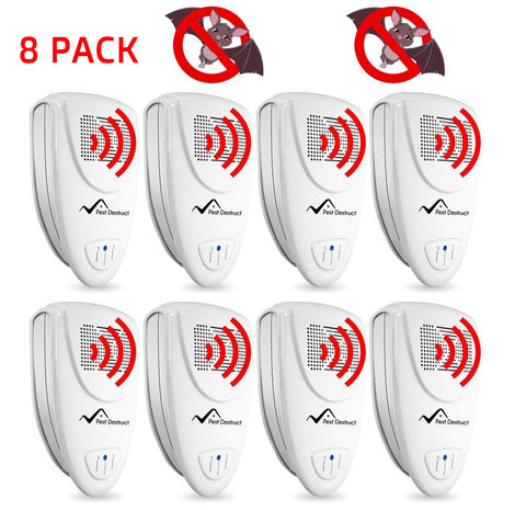 Ultrasonic Bat Repellent - PACK of 8 - Get Rid Of Bats In 48 Hours Or It's FREE