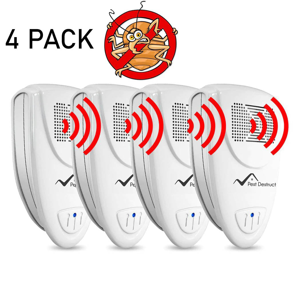 Ultrasonic Bed Bug Repellent PACK of 4 - Get Rid Of Bed Bugs In 48 Hours Or It's FREE