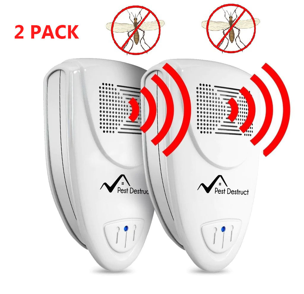 Ultrasonic Gnat Repellent PACK of 2 - Get Rid Of Gnats In 48 Hours Or It's FREE