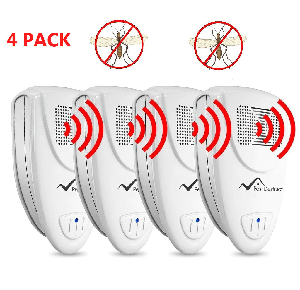Ultrasonic Gnat Repellent PACK of 4 - Get Rid Of Gnats In 48 Hours Or It's FREE