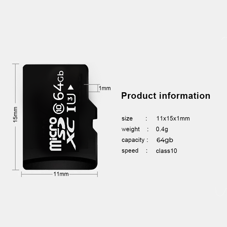 Memory Card - 64GB microSD Card with Adapter