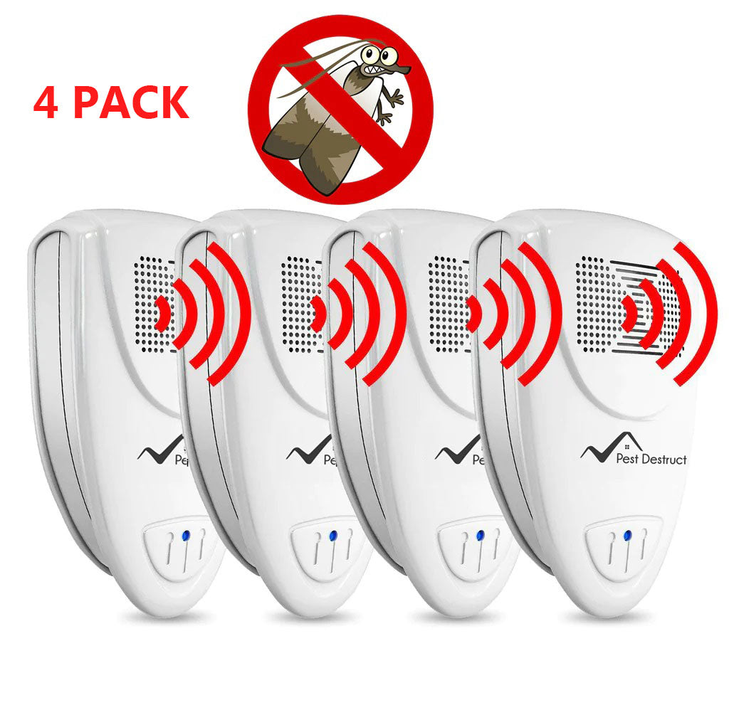 Ultrasonic Moth Repellent PACK of 4 - Get Rid Of Pantry Moths In 48 Hours Or It's FREE